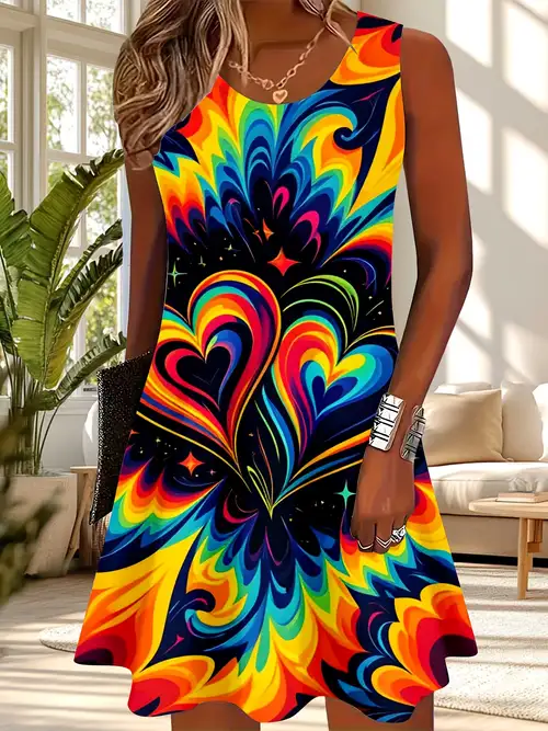 psychedelic colorful spiral print halter mini dress Vintage Psychedelic Print Racer Back Keyhole Mini Go Go Dress | TLC ne