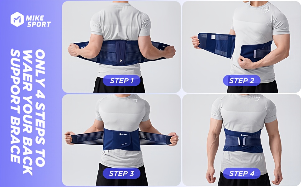MIKE SPORT Back Brace for Lower Back Waist Support Strap for Men & Women, Soft Breathable Mesh Fabric Lumbar Support, Sizes S to M, Halloween, St. Patrick's Day, Christmas, Thanksgiving, Father's Day, Mother's Day, surprise gifts, Back Support Plus