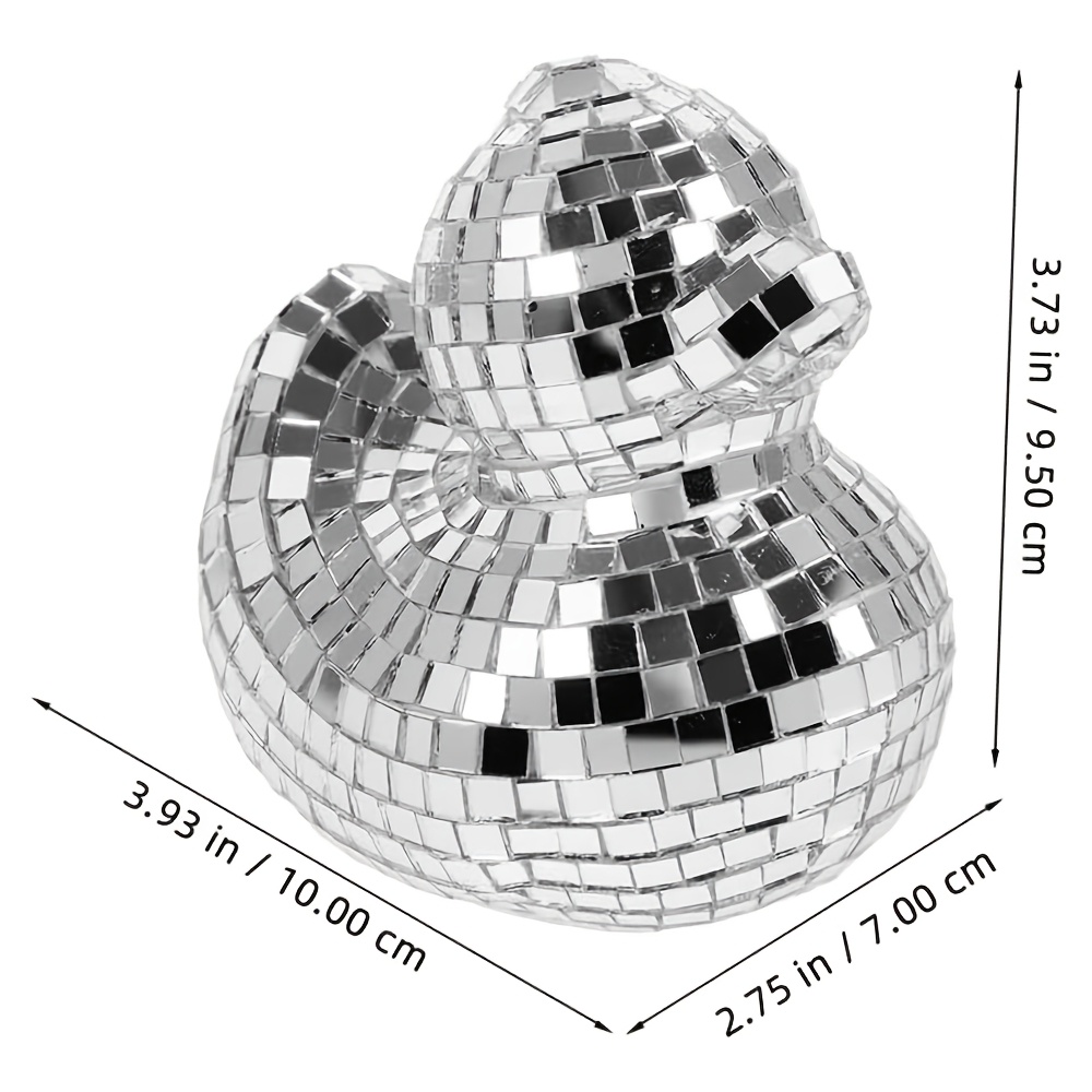 TEMU 1 Silvery Reflective Mosaic Mirror Duck Ornament, Office Ornament, Home Decoration Ornament, Bedroom And Study Ornament