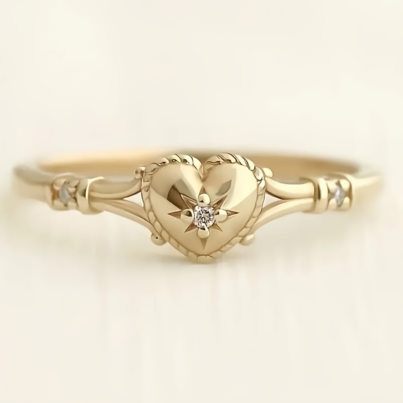 E-shop Exquisiter eleganter Damen-Liebesring mit eingelegtem synthetischem Zirkonia für , Dates, Hochzeiten, Schmuck, Urlaub, Partys, Vintage-Ringe,