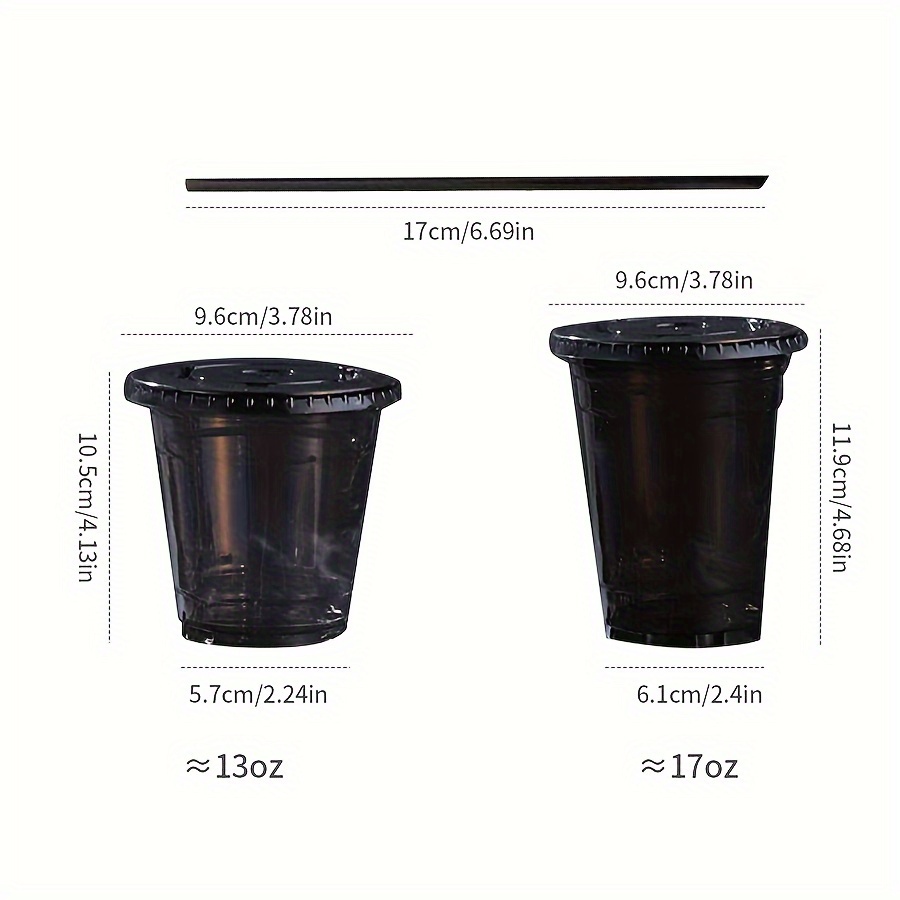 disposable plastic party cups lids 20 sets black 13oz 17oz - Temu Oman
