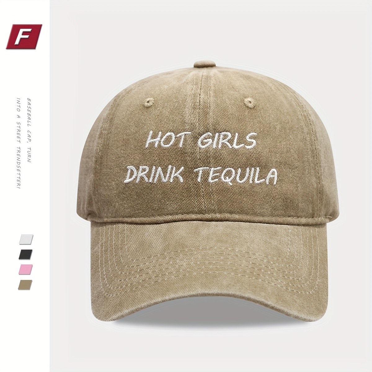 Letter Embroidery Baseball Cap, Comfortable & Washable