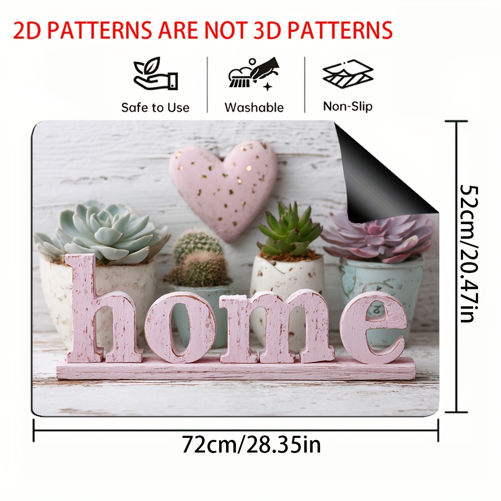 TEMU 1pc A 2d Flat Printed Stove Protector Mat For Valentine's Day, Featuring A Retro Pink , Ideal For Stylish Kitchen Decoration, Serving As A Stove