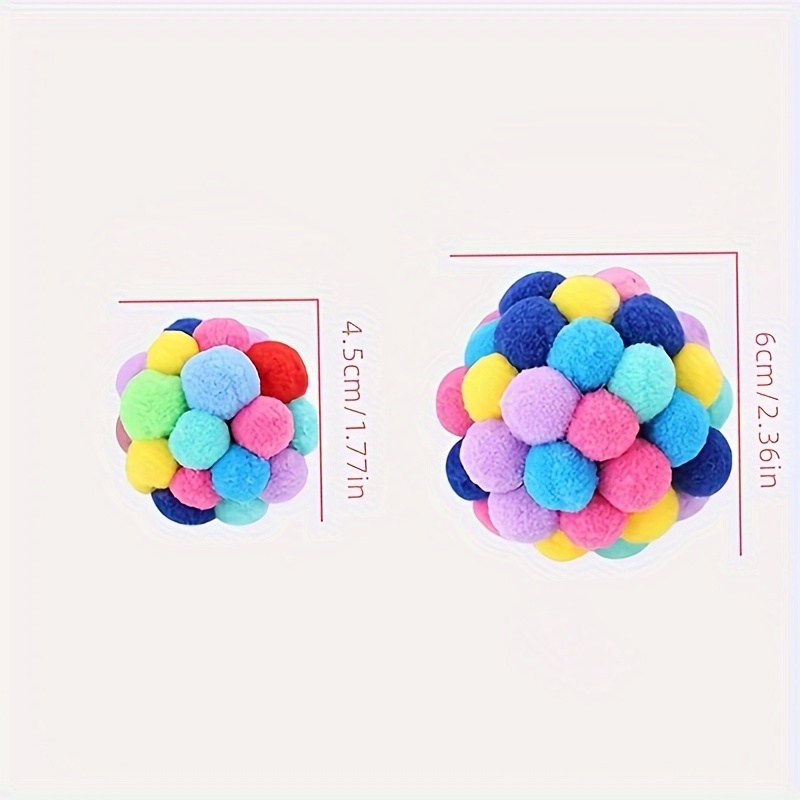 3pcs pet plush ball cat teaser elastic ball toys for cat interactive toys details 1