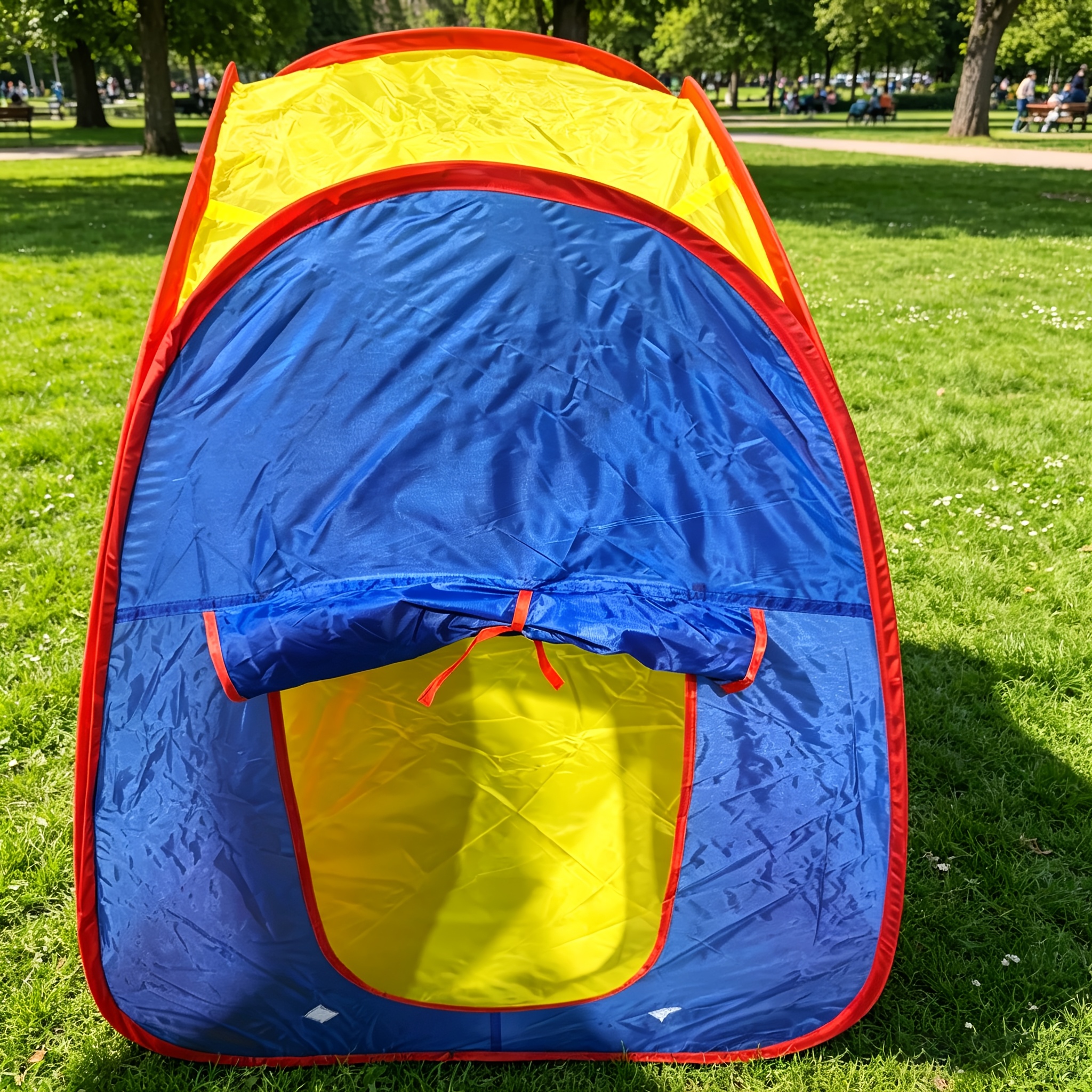 Image of Pop-up Children's Play Tent, Foldable Colorful Playhouse, Suitable For Toddlers Boys And Girls, With Breathable Mesh Windows, Easy And Quick To Set Up, Suitable For Backyard, Beach Or Home Use
