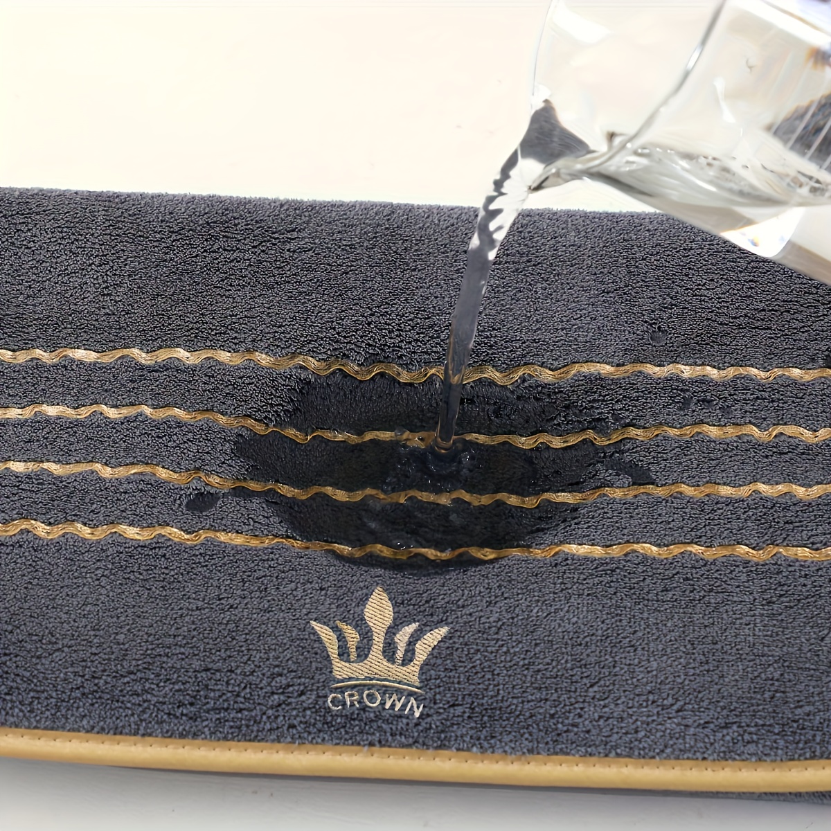 10pcs Luxury Bath Towel Set with Golden Crown & Stripe Design - Extra Large 70x140cm/27.5x55in, Large 42x70cm/16.5x27.5in, Small 35x35cm/13.7in - Plush Microfiber Spa Towels in Elegant Dark Brown & Golden for Bathroom, Gym, Hotel, Spa - Ideal Gift Set with Black & Golden Trim, Ultra-Soft & Durable, Perfect for Home or Travel, Includes Bath, Hand, and Face Towels, Towels Bath Towels, Bathroom Towels