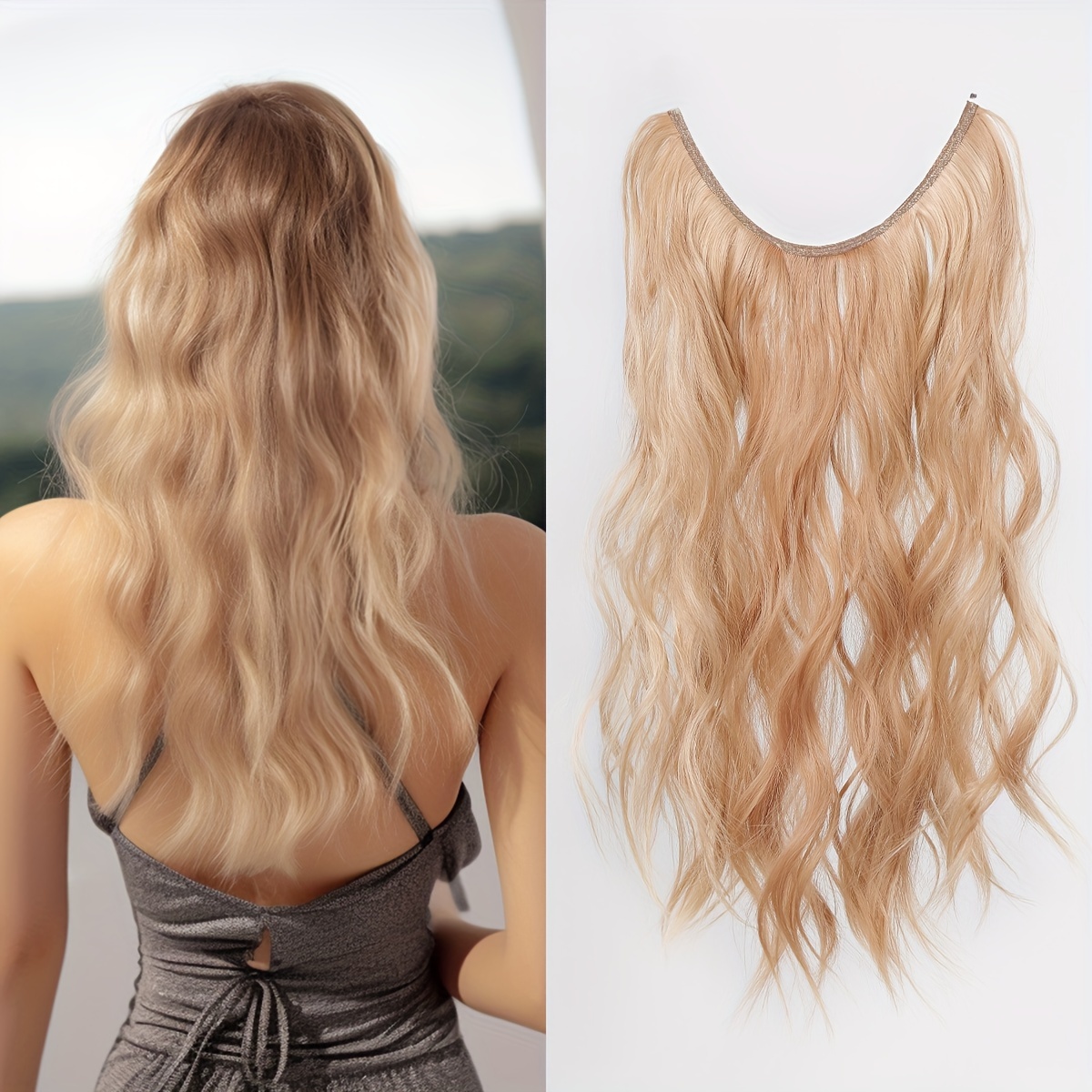 Gradient Hair Extensions Highlights Hair Piece Wig Water Temu