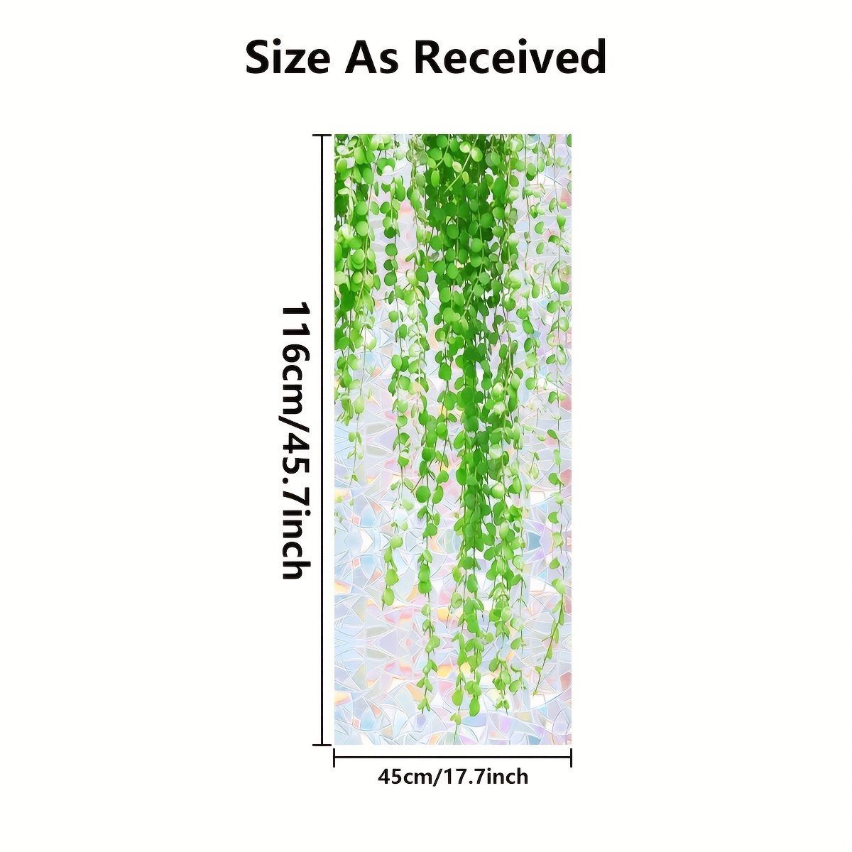 1pc Green Vine Sun Static Cling Window Film, Pvc Material, Style, 16mil Thickness, Privacy Glass Decal For Bedroom Balcony