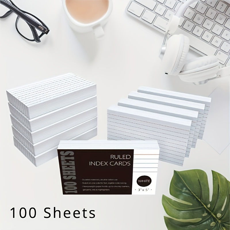 

Sheets Ruled Index Cards. Thick, Bleed-resistant Paper, Notes, Study Cards, Or Lists. Portable, Easy-to-tear Design For Efficient, Creative Use!