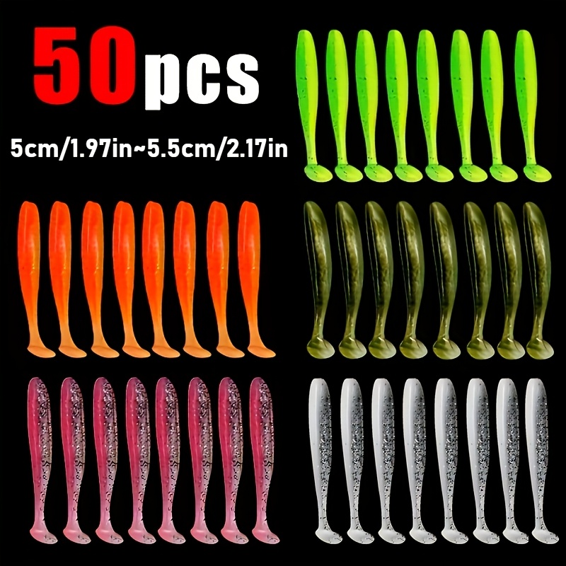 E-shop 50 Stk./Box Weiche Angelköder: 50 Stk. Paddle Tail Swimbaits für maximale Fangraten!