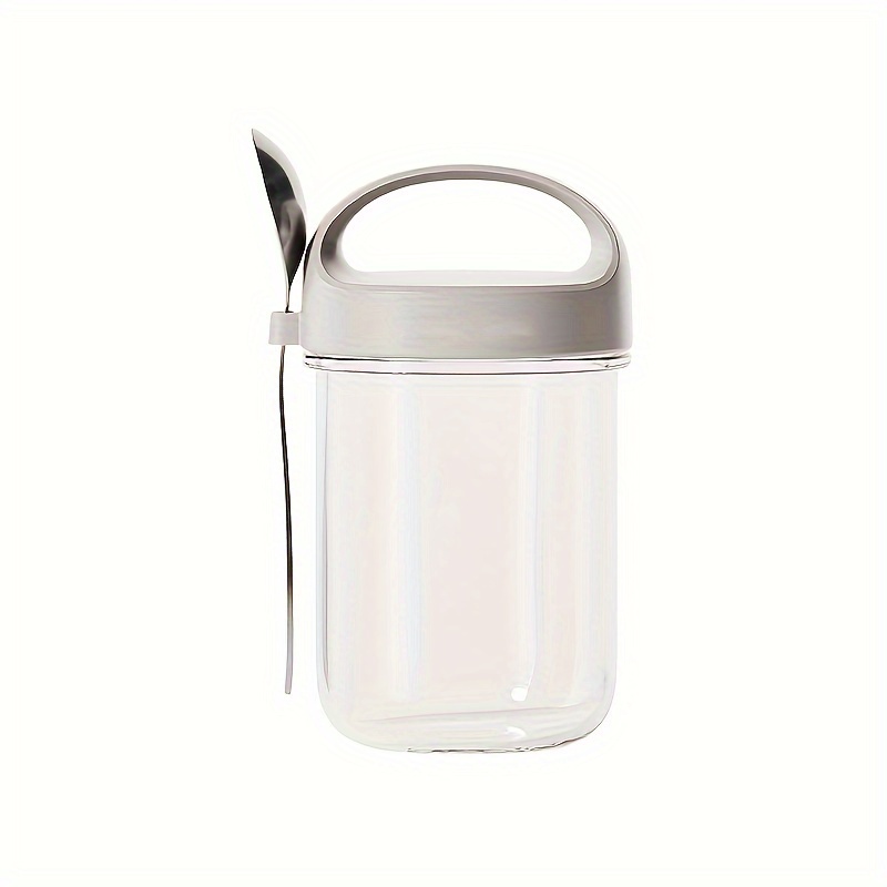 TEMU Reusable Glass Cup, Yogurt Cup With Spoon, Overnight Oats, Smoothies, And More