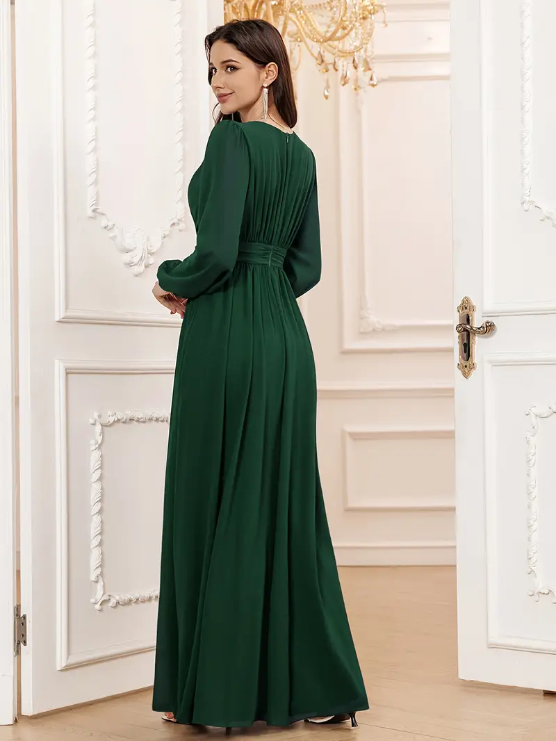 elegant a line scoop long sleeve floor length chiffon formal - Temu elegant a line scoop long sleeve floor length chiffon formal - Temu