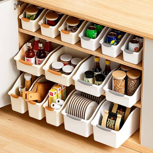 1pc two tone storage box curved design suitable for kitchen door cabinets and cupboards washable and reusable pp material organizer container an saving organizing item for the home an ideal gift for christmas and halloween