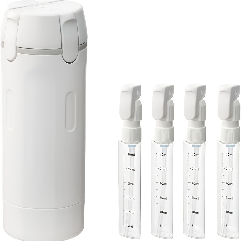 TEMU 4-in-1 lekvrije reisdispenserflesjes set | Hervulbare ronde plastic bakjes voor shampoo, conditioner, douchegel & lotion - Compacte reisset voor