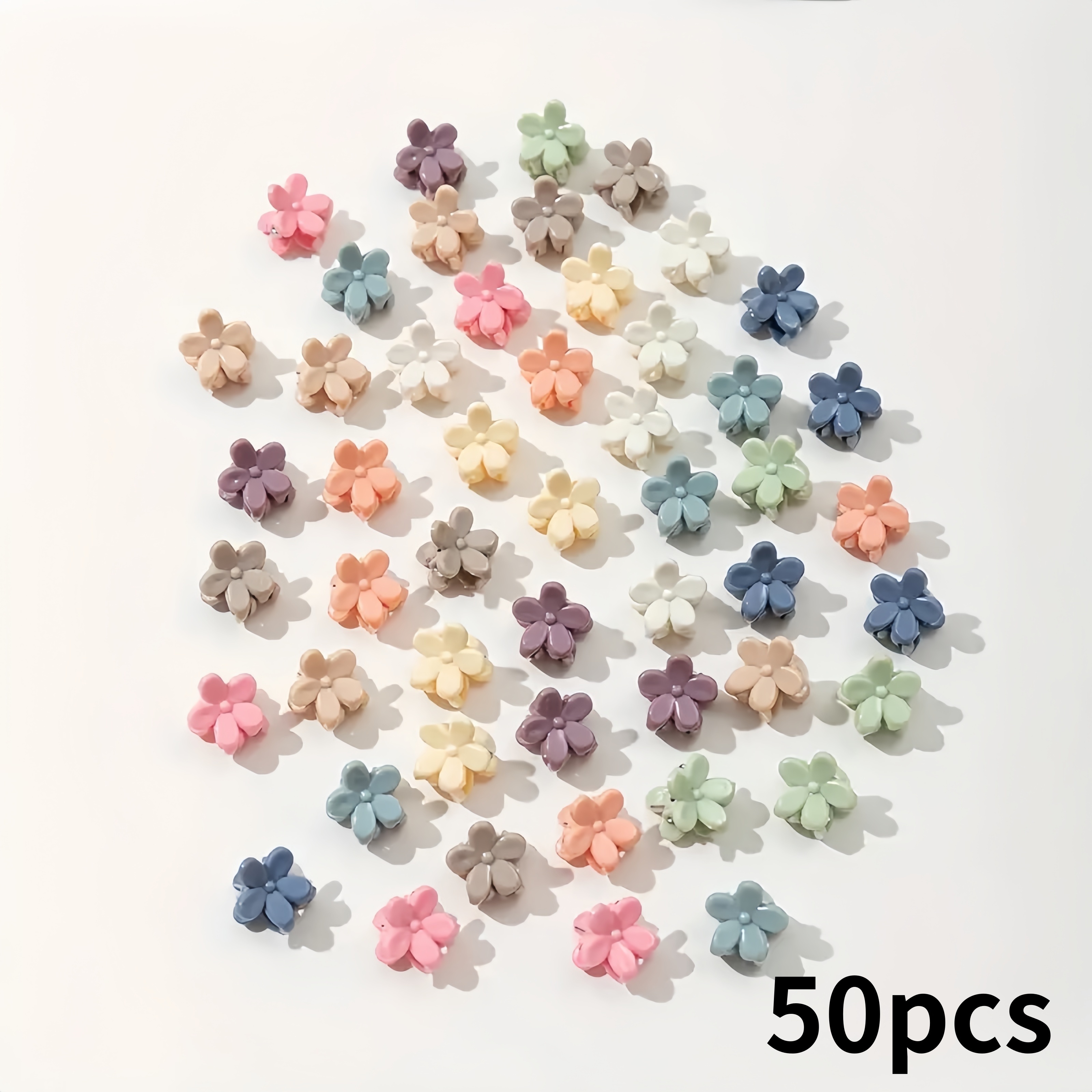 Image of 50 Mini Flower Hair Claw Clips - Exquisite, Tiny, Hair - Additions For Women And