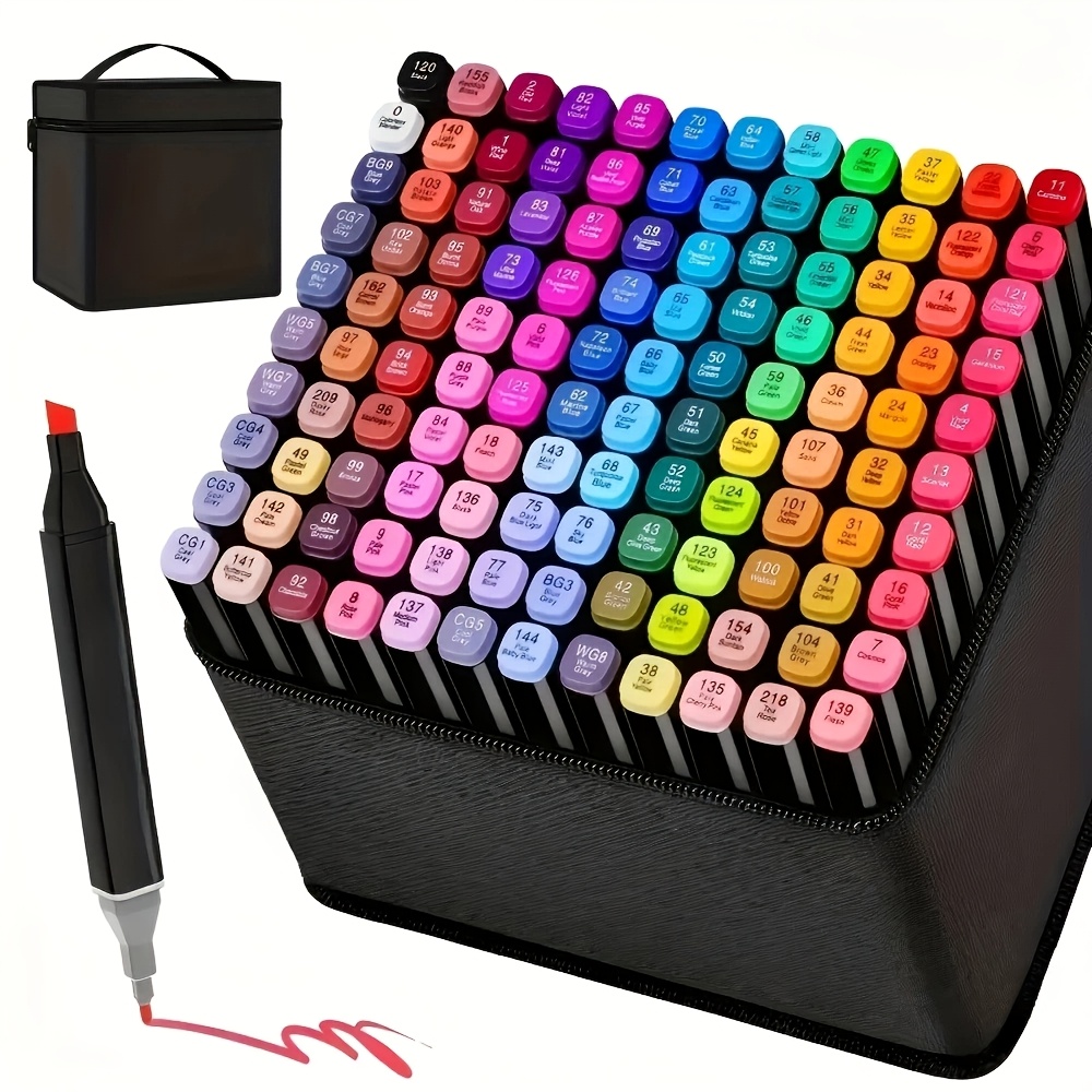 100Dual-TippedMarkers,IncludingBrushTips,PermanentMarkers,Highlighters,AndDrawingPens,SuitableforComicsAndSketches-ArtSupplies,anIdealGiftforTheHolidays