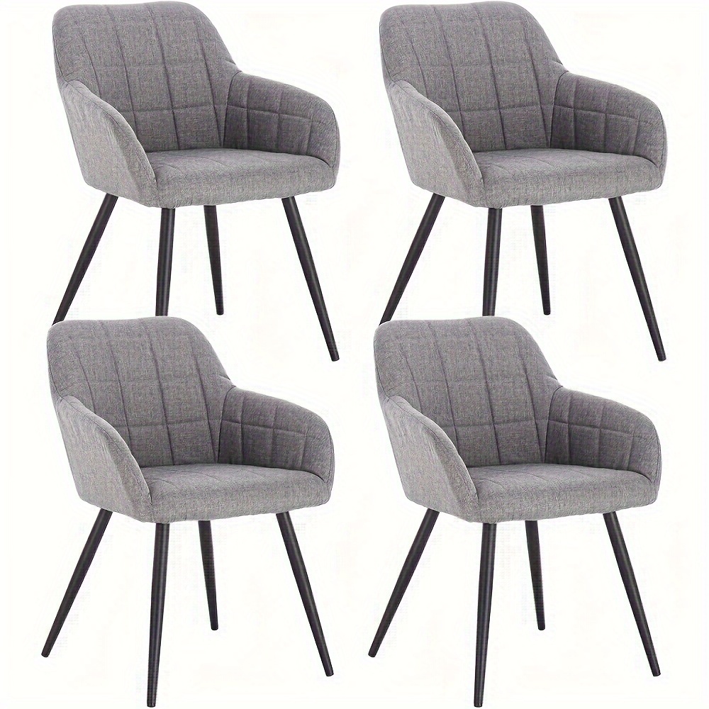 4pcs Set, Kitchen Chairs, Upholstered Chairs, Living Room Chairs, Armchairs With Metal Legs