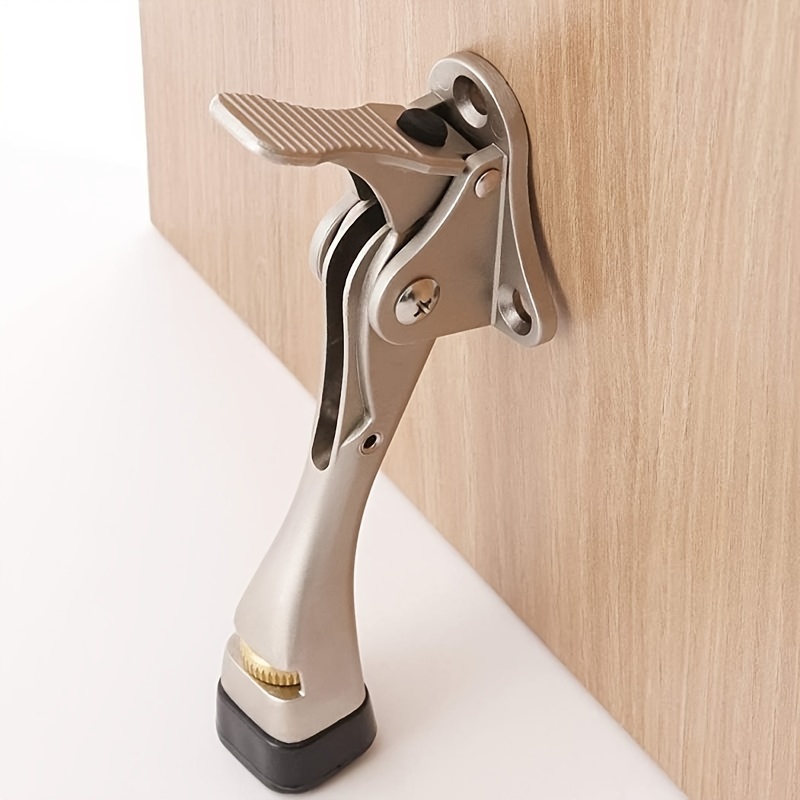 

1p Alloy Adjustable Doorstop With 1 Click Adjustable Height And Rubber Head Heavy Duty Doorstop, Door Frame, Door Base, Adjustable Foot Door Top