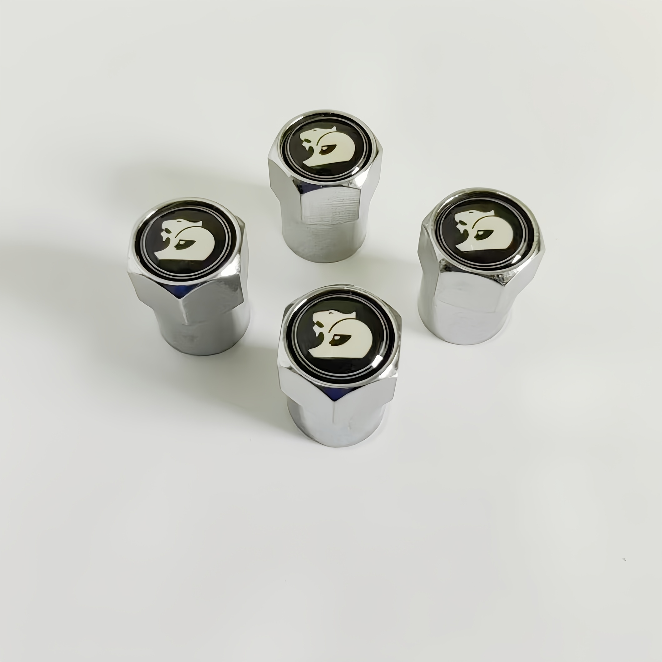 TEMU 4pcs Lion Chrome Tire Valve Cover Caps - Universal Metal Car Exterior Accessories Wheel Valve Dust Covers For All Vehicles