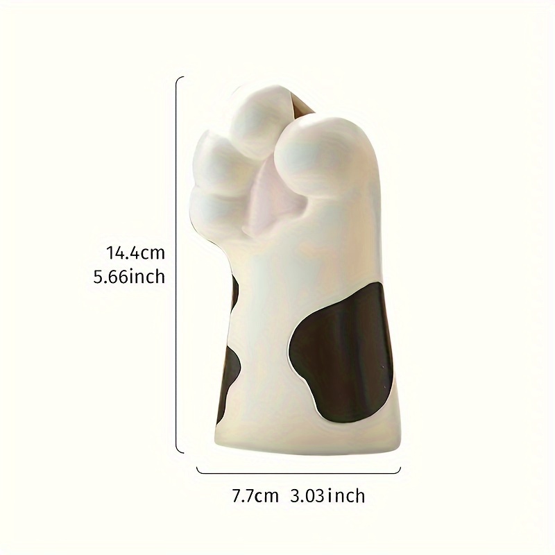Cat Paw Resin Vase - Cute Cartoon Design For Decor, Living Room And Desktop Display