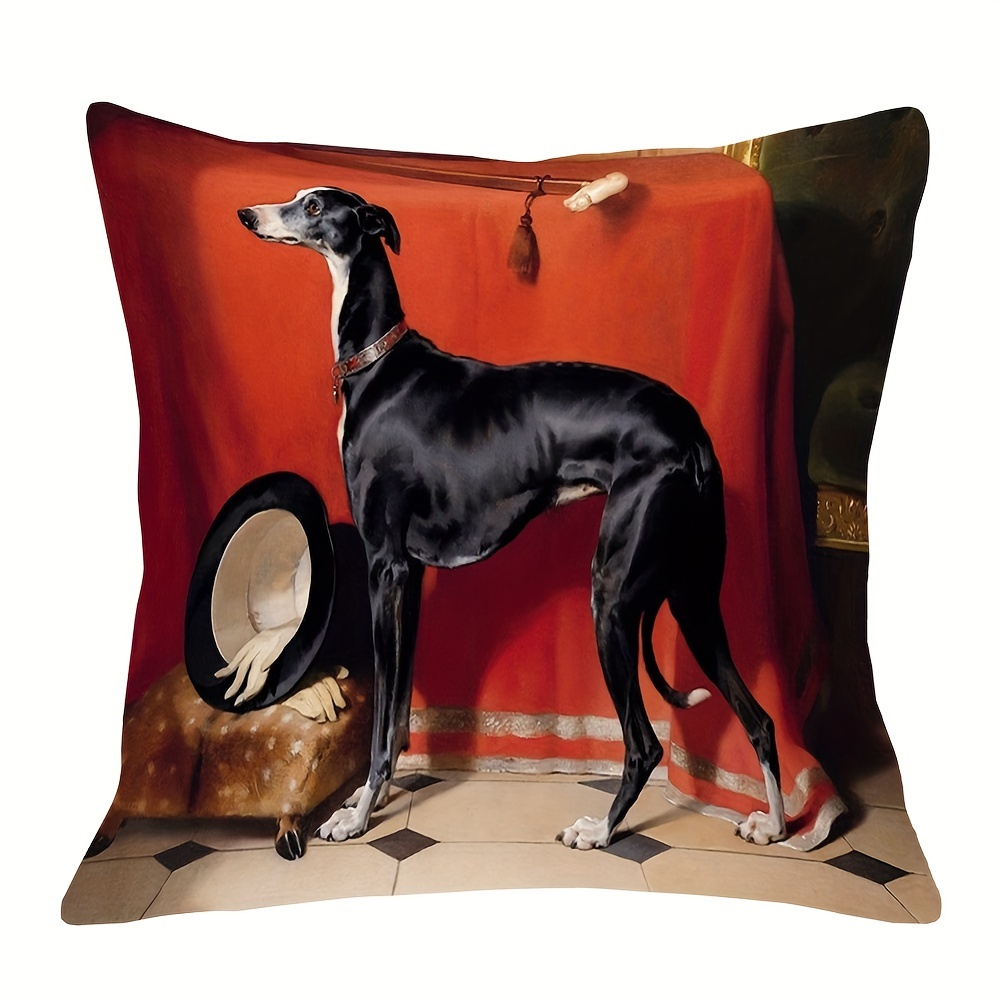 

Elegant Hound Of Prince 18x18 Inch Decorative Pillow Cover - Soft Short Plush, Single-sided Print, Zip Closure - Sofa, Living Room, Bedroom & Office Decor