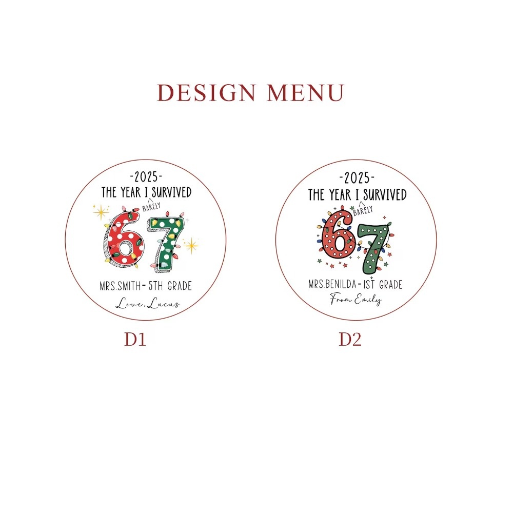 TEMU 1pc The 2025 67 Ceramic Ornament, Commemorating The Year By, Designed For Generation Z. It's A Humorous Gift For Teachers, A Personalized