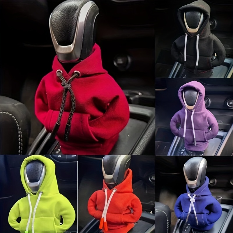 

Car Handle Gear Shift Knob Lever Hoodie Cover - Various Styles Of Hoodie Cover Used To Decorate The Handle Shift Lever, Fashionable And Cute Car Interior Accessories