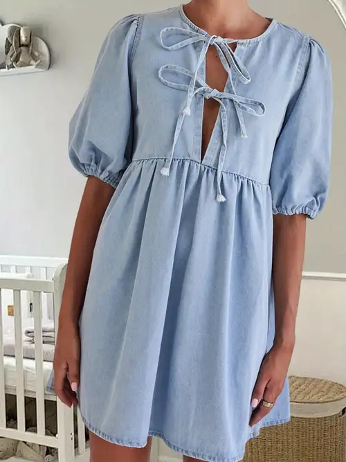 juniors' denim summer dress Diesel Girls Blue Denim Dress