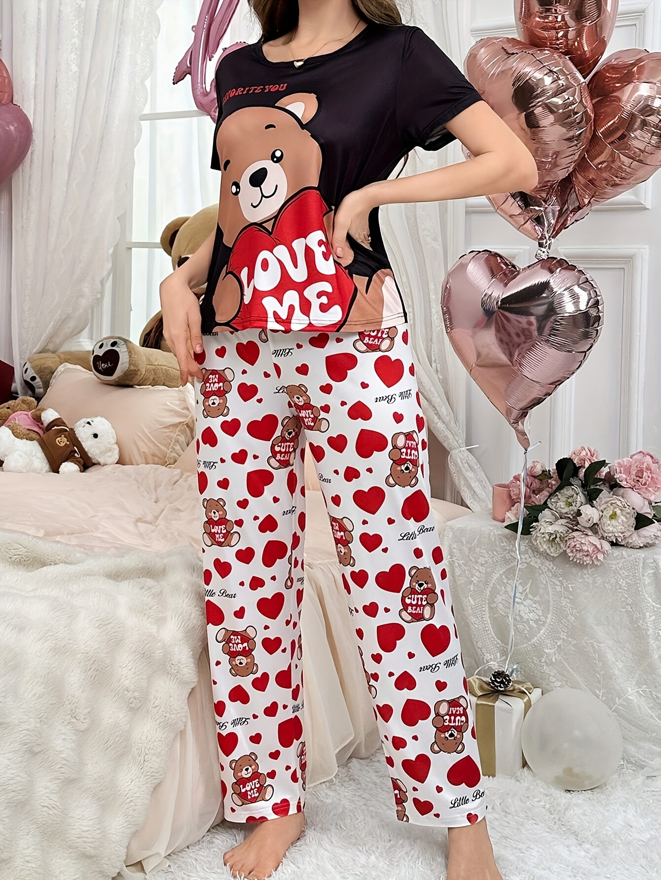 Pyjama Set Teddy Bear Shorts And Top Pjs Preppy Lorax Bear Clothes