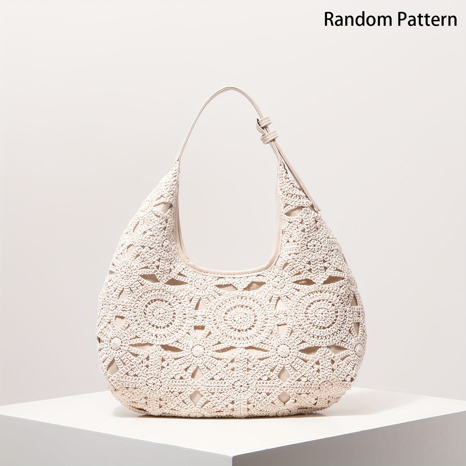 E-shop Gepunktete, hohle, gehäkelte Damen Schultertasche, Böhmische Strandtasche, High-End Damen Handtasche, Damen Urlaubsoutfit, Reiseutensil