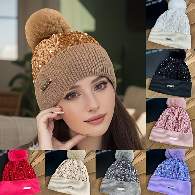 

-embellished Knit Beanie Pom - & Hat For , , For