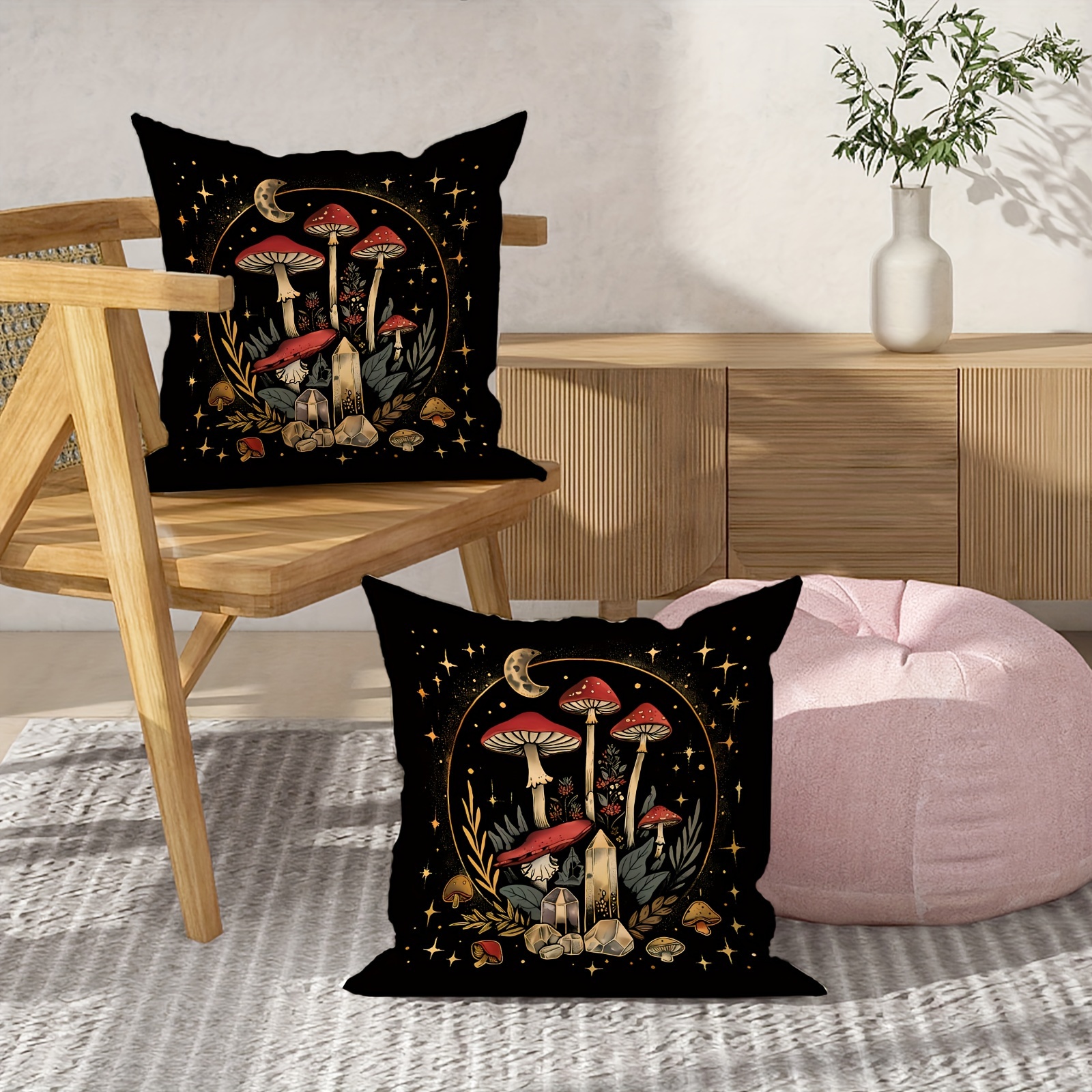 

2pcs - & , Red, , , 18x18 , Zip , , For And Bedroom Decor