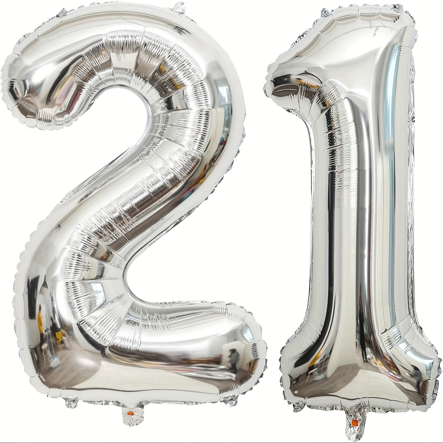Image of 32inch Silvery Number Balloons - 2pcs Giant Number Balloons Silvery Birthday Balloons For Women Men Girl Boy Happy Birthday Anniversary Party Decorations Supplies