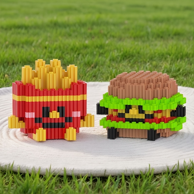 Hamburger and Fries Building Block Set, Creative Model