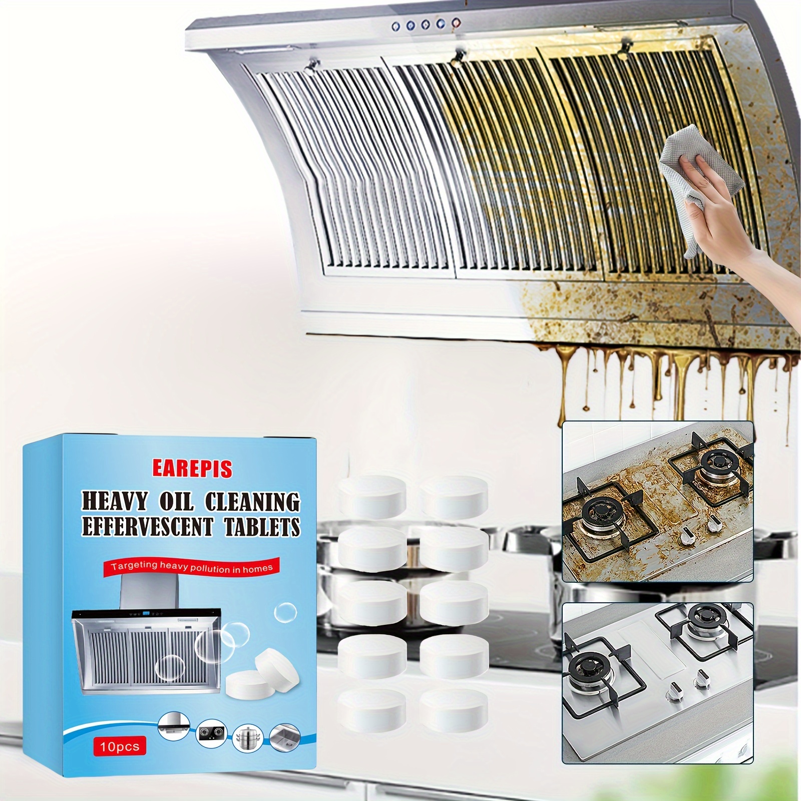 Kitchen Grease Cleaner Effervescent Tablets Non toxic Stove Temu