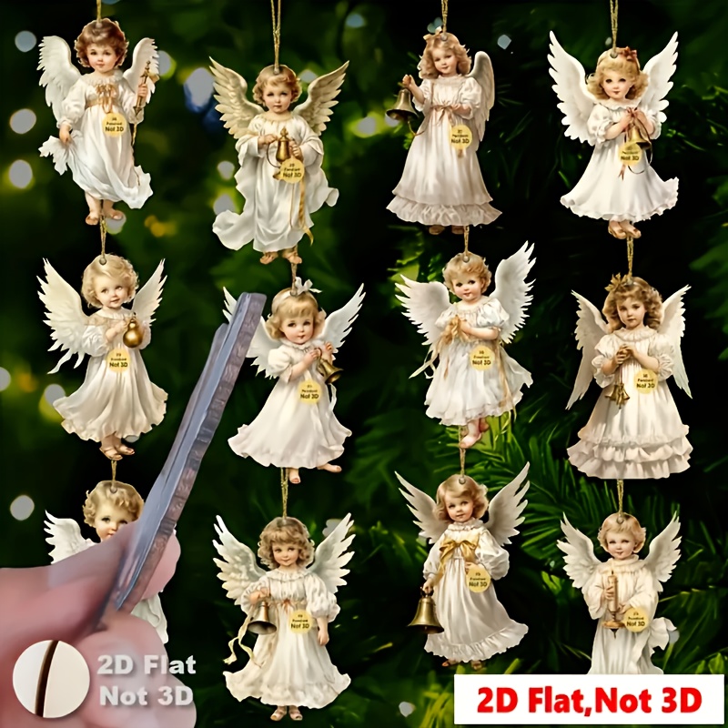 TEMU 2d Flat, 2d Flat 12pcs Victorian Wooden Ornaments - No Electricity Needed, Traditional Holiday Decor, Suitable For Windows And Parties, Festive