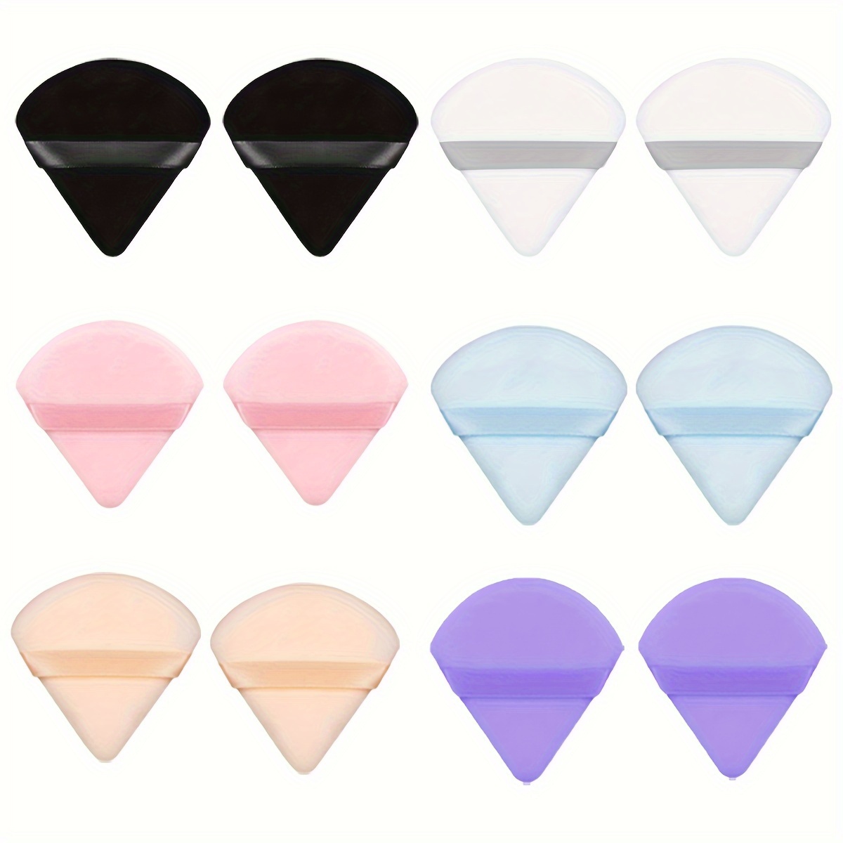 

Multi-purpose Triangular Makeup Sponges Set Of 2 - Gentle Hydrophilic Pu Cosmetic Blenders, Unscented, Soft Finger Powder Puffs For Foundation And Concealer Application