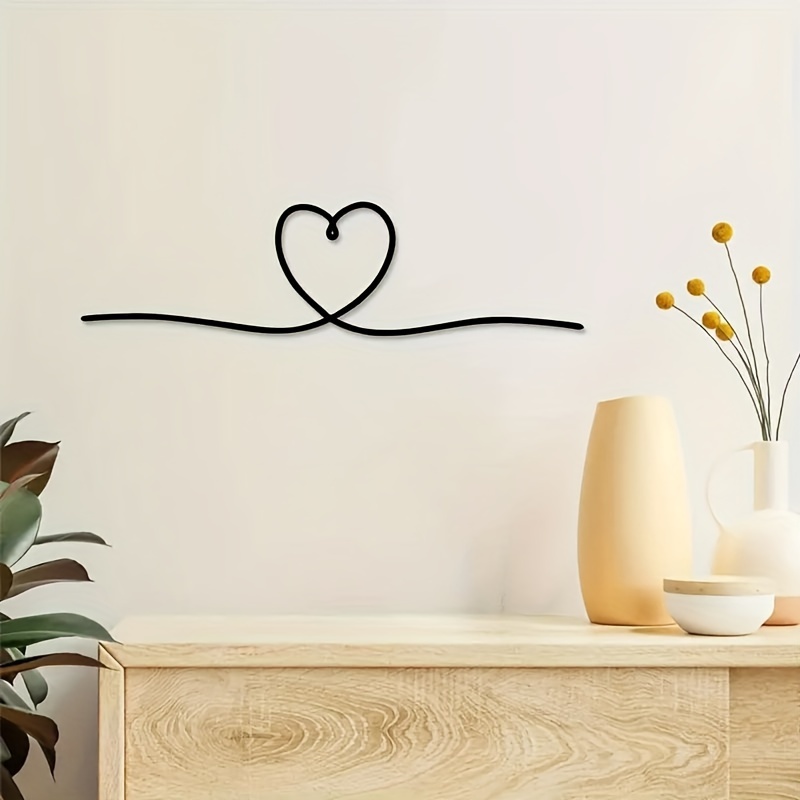 

1pc Metal Heart Simple Line Art Bedroom Living Room Gallery Wall Decoration Love Gift, Independence Day Decor, 4th Of July Decoration