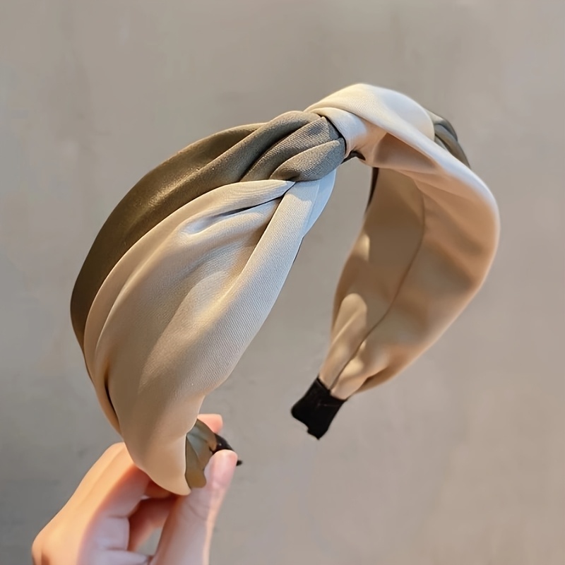 1pc Of Stylish And Simple Women's Knotted Widened Satin Headband Hair Accessory, A Hair-pressing Bangs Decorative Headband, Suitable For , Dates, Friend Gatherings, And