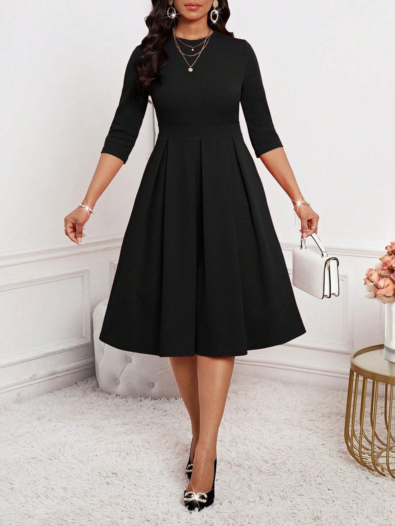 knee length black dress for funeral Cape Cape Dress Knee Length Dress Size 18 Elegant Classy 70% Rayon Knee Length Ladies Dress For