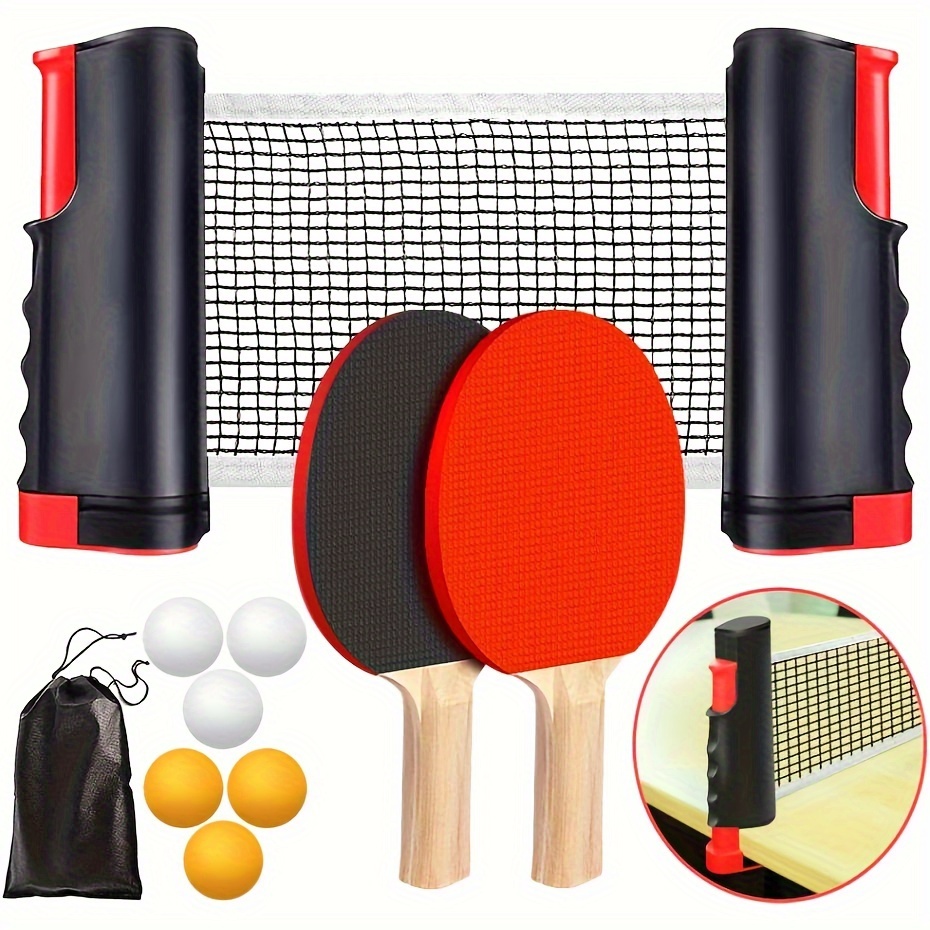 

Pong Paddle Set, Portable Table Tennis Set With Retractable Net, Rackets, Balls And Carry Bag For Indoor/outdoor Games