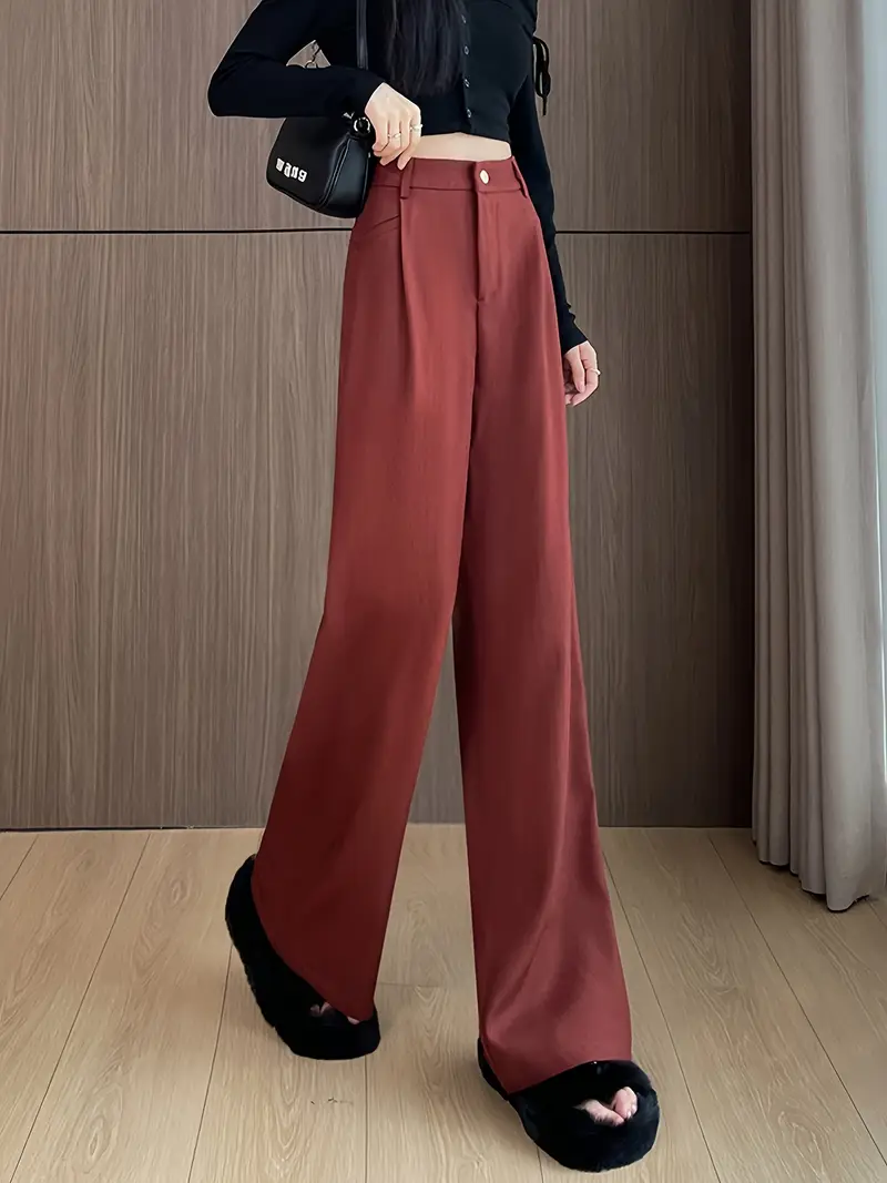 narrow wide leg pants womens fall 2024 high waist drapey - Temu Poland narrow wide leg pants womens fall 2024 high waist drapey - Temu Poland