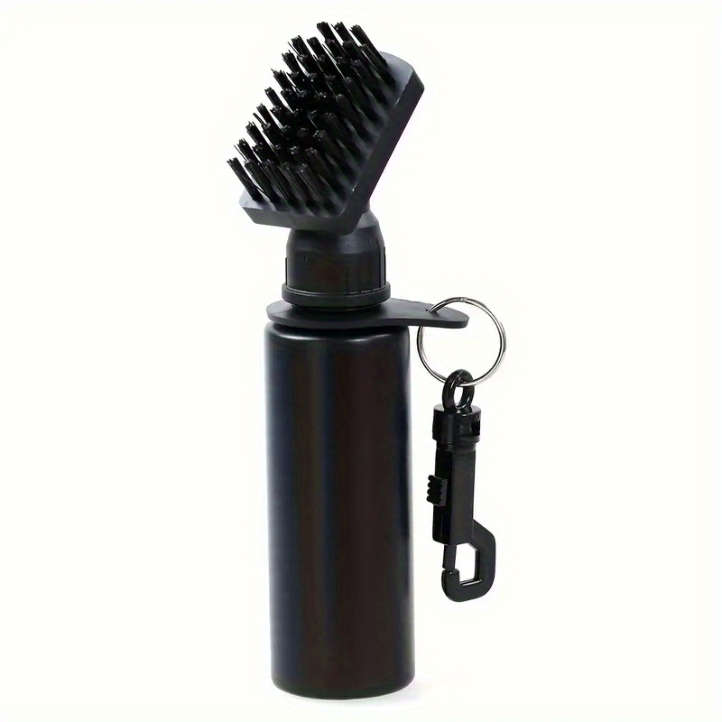 TEMU Golf Club Cleaner & Brush With Ergonomic Squeeze Bottle - Golf Club Head Brush, Portable Keychain Design For Maintenance - Black Golf Skill