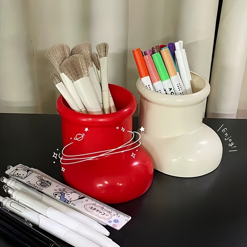 

Creative Boot-shaped Pencil Holder - Large Capacity Desk Organizer For Office Supplies, Cute & Fun Accessory