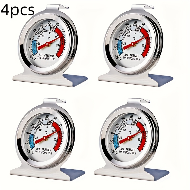 TEMU 4 Pack Refrigerator Freezer Thermometer Large Dial Thermometer, Suitable For Refrigerators And Freezers, Kitchen Supplies Waterproof