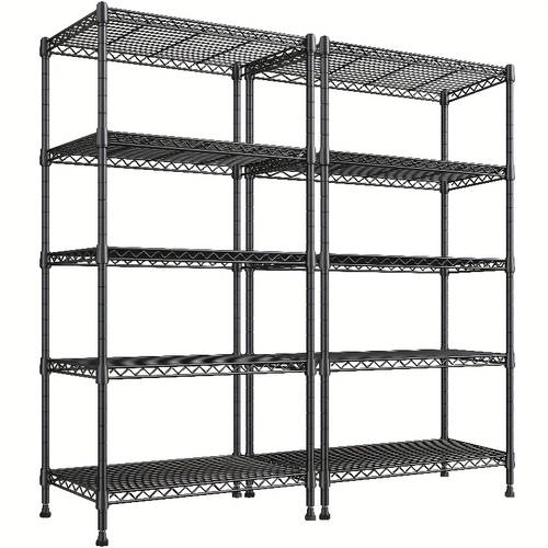 item picture 2000 pound storage rack 5 layer adjustable utility rack with rugged wire rack space saving for home kitchen office garage storage bathroom laundry easy to assemble standing shelf standing shelf