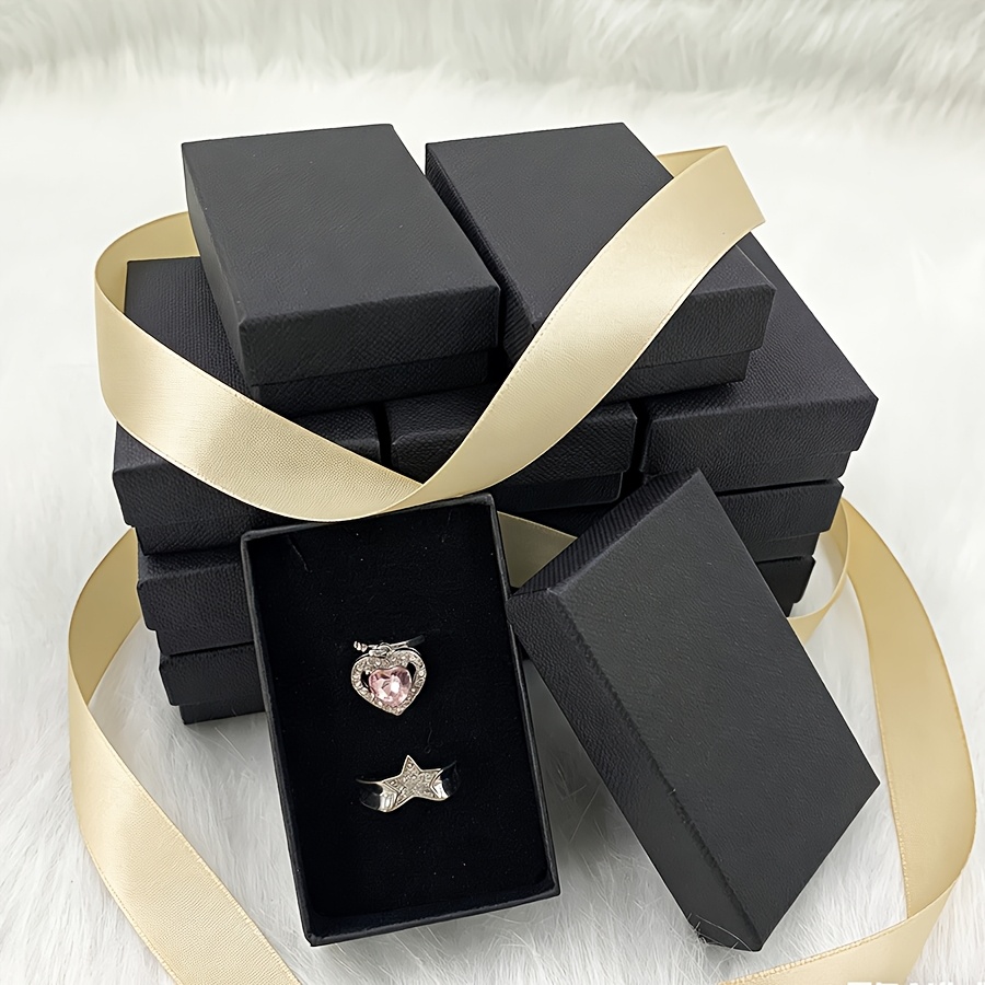 12pcs Couple Double Ring Necklace Earrings Studs Wedding Party Jewelry Packaging Box Gift Packaging Box