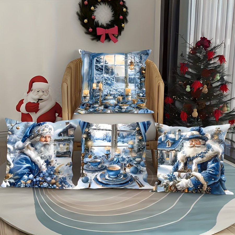 

4pcs Santa - Washable, For , Bedroom & Car Decor - Zip ,