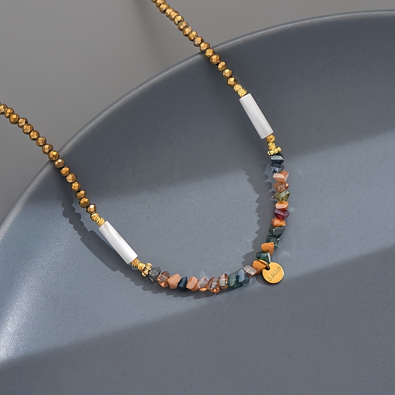 Bohemian Beaded Necklace with Artificial Crystal