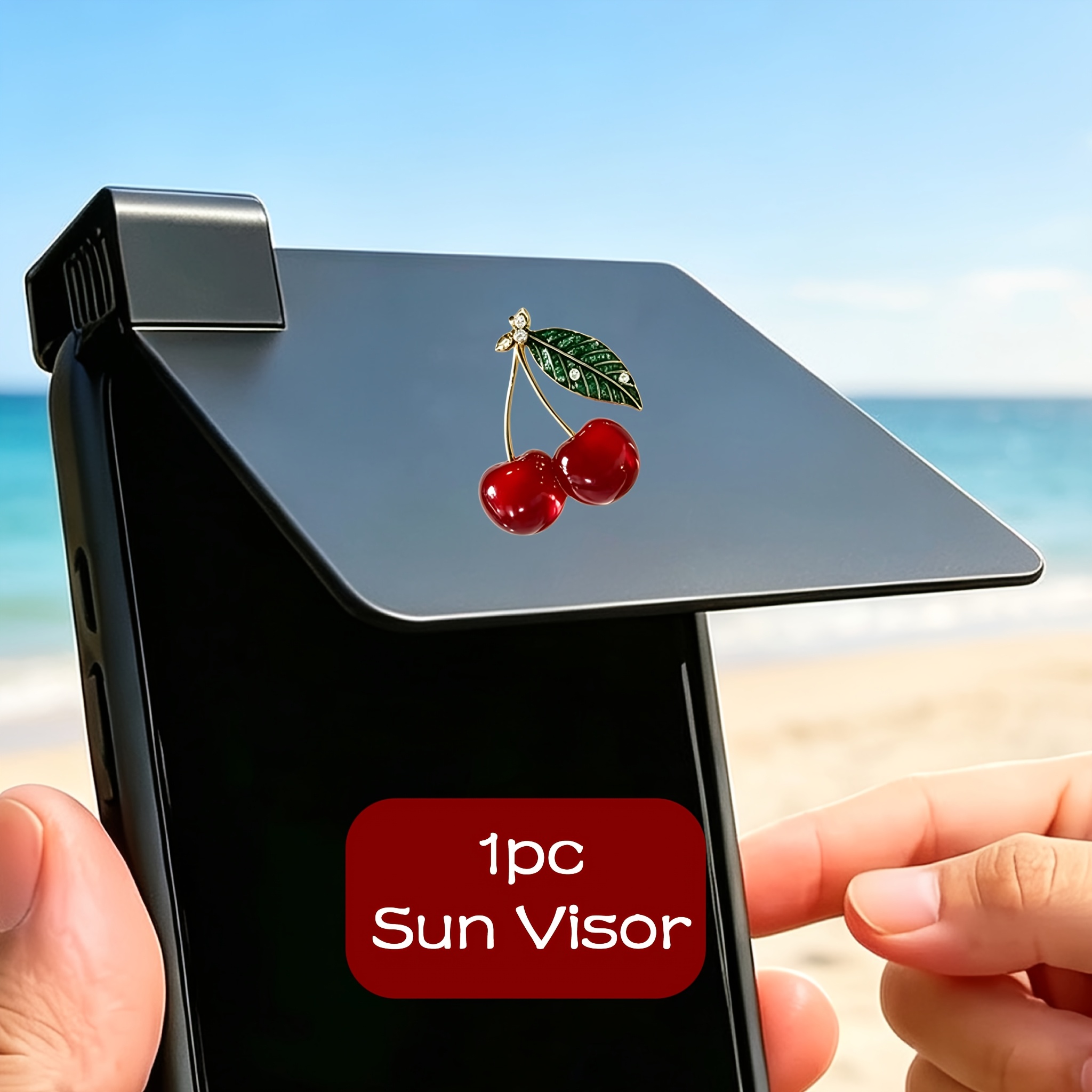TEMU Pare-soleil pour téléphone portable, accessoire pratique avec motif de cerises conçu pour améliorer la visibilité de l'écran sous forte lumière.